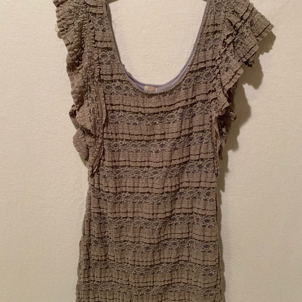 Sace full lace tank top/dress - taupe
